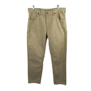 True Rock Straight Leg Chino Pants Men 36 Beige Preppy Casual Leisure Flat Front